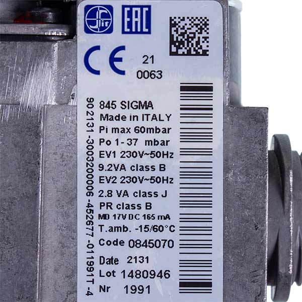 Gas Valve Sit Sigma 845 (0.845.057) for Gas-fired Boiler (universal)