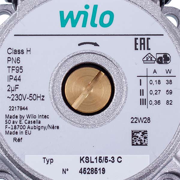 Gas-fired Boiler Circulation Pump Wilo KSL15/5-3C 82 W D=21 mm