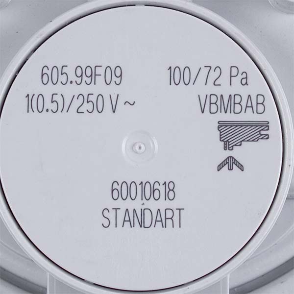 Gas-fired Boiler Air Pressure Switch (Pressostat) Beretta R01005272 Huba Control 100/72 Pa