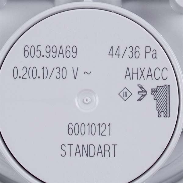 Gas-fired Boiler Air Pressure Switch (Pressostat) 6PRESSOS06 Huba Control 44/36 Pa