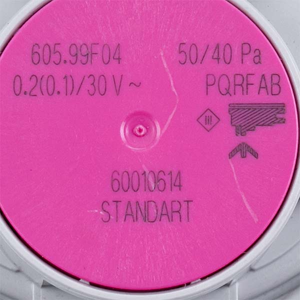 Gas-fired Boiler Air Pressure Switch (Pressostat) Fondital/Nova Florida 6YPRESSO00 Huba Control 50/40 Pa