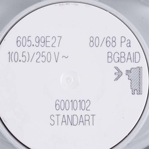 Air Pressure Switch (Pressostat) Huba Control 80/68 Pa for Gas-fired Boiler Vaillant TurboTEC Plus/Pro 0020041905
