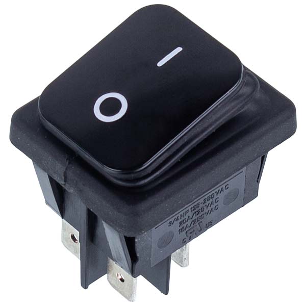 Switch 16A-250V/20A-125V 4 Contacts (Universal) Black
