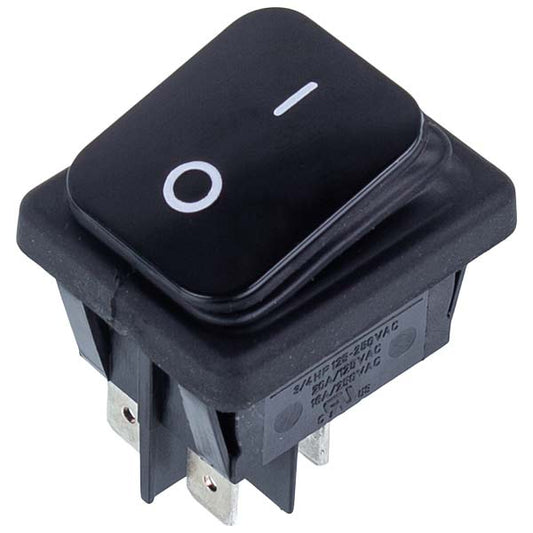 Switch 16A-250V/20A-125V 4 Contacts (Universal) Black