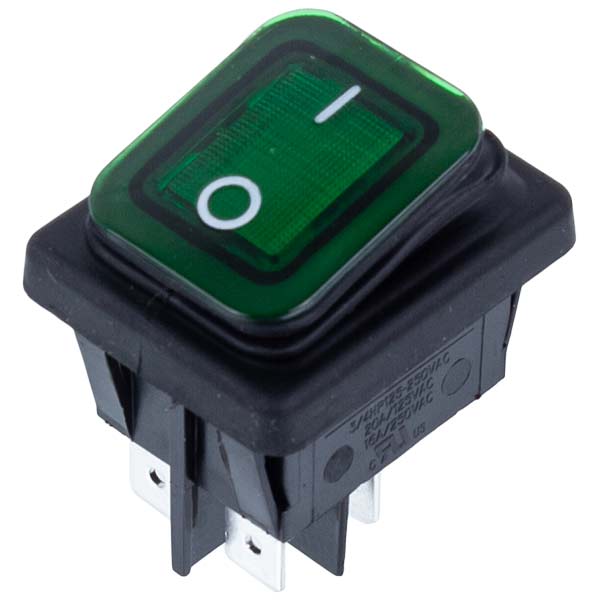 Switch LF3319447 16A-250V/20A-125V 4 Contacts (Universal) Green