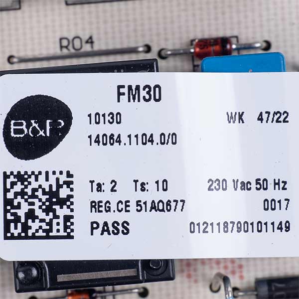 Ignition board B&P FM30 for gas boiler Biasi Nova Parva M90 (turbo), Romstal Solar M90 BI1305101