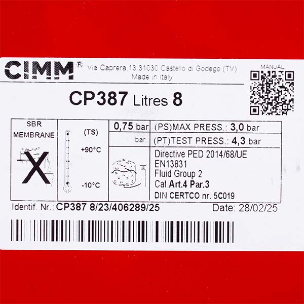 Expansion Tank Cimm CP 387 8 l for Gas Boiler