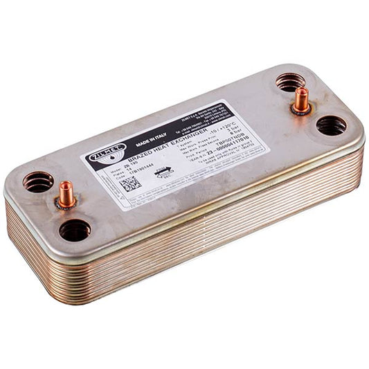 DHW Plate Heat Exchanger Zilmet (14 plates) for Gas Boiler Ariston, Chaffoteaux 17B1901444