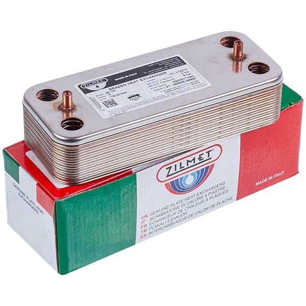 DHW Plate Heat Exchanger Zilmet (16 plates) for Gas Boiler Ariston 17B1901644