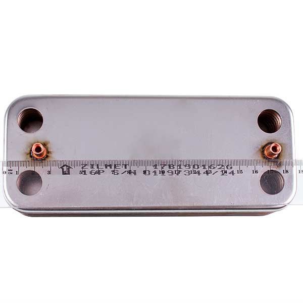 DHW Plate Heat Exchanger Zilmet (16 plates) for Gas Boiler Compatible with Ariston, Ferroli, Biasi, Viessmann BI1001102