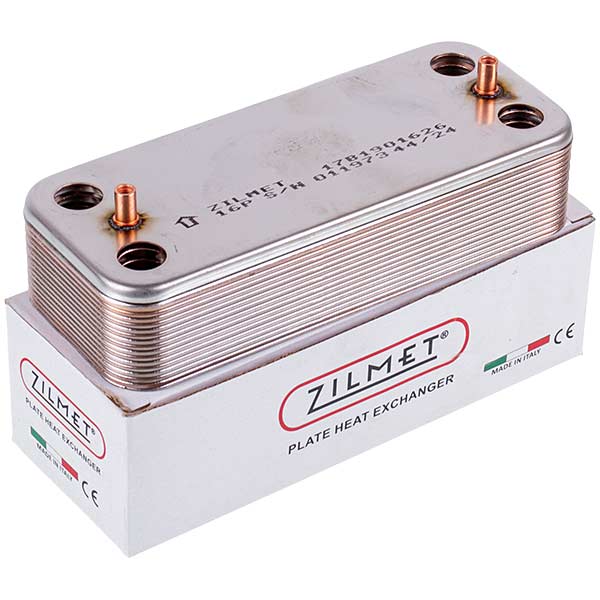 DHW Plate Heat Exchanger Zilmet (16 plates) for Gas Boiler Compatible with Ariston, Ferroli, Biasi, Viessmann BI1001102