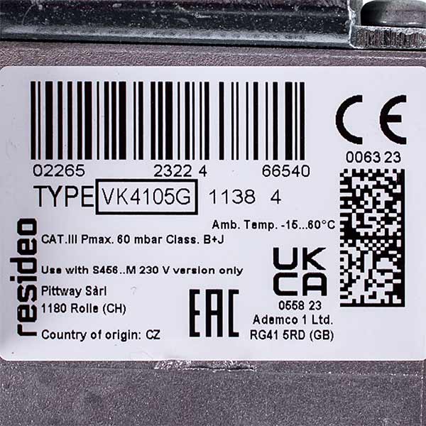 Gas valve Honeywell VK4105G1138 for gas boiler Baxi/Westen 5702340