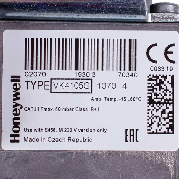 Gas Valve Honeywell VK4105G 1070 for Gas Condensing Boiler Ferroli 39804880