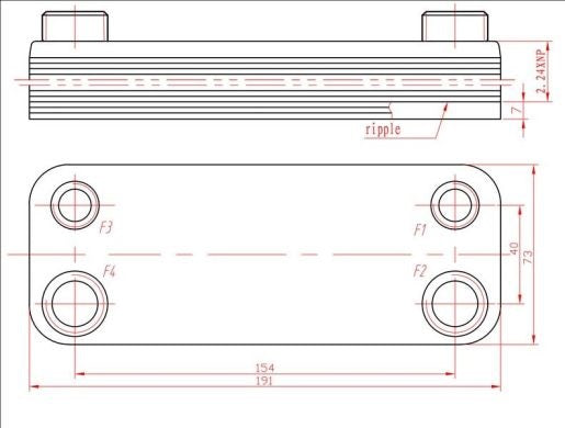 DHW Plate Heat Exchanger (14 plates) for Gas Boiler Compatible with Solly Comfort 4700900002