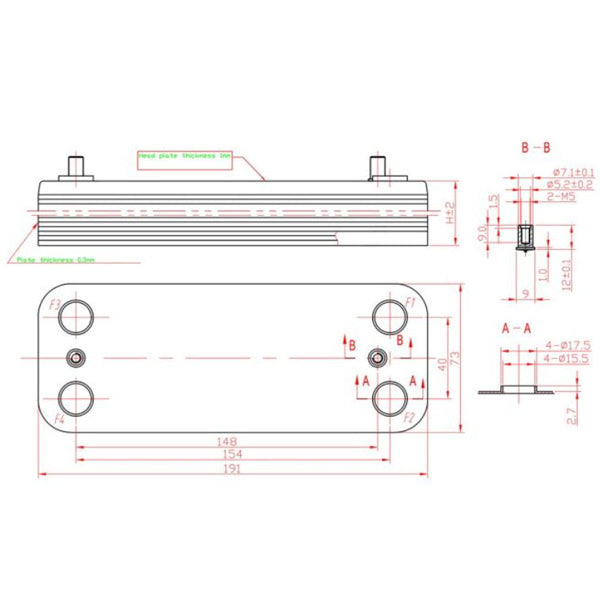 DHW Plate Heat Exchanger (12 plates) for Gas Boiler Compatible with Beretta R8036
