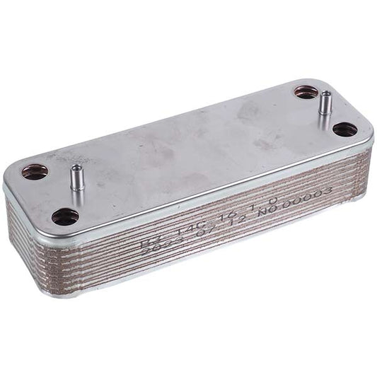 DHW Plate Heat Exchanger (16 plates) for Gas Boiler Compatible with Baxi ECO-3, Eco 4S, Luna, Westen Energy 17B2071600