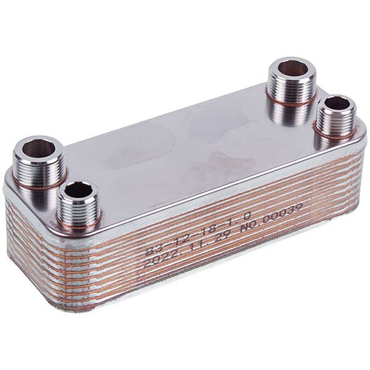 DHW Plate Heat Exchanger (18 plates) for Gas Boiler Compatible with Hermann Thesi 15004403
