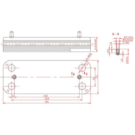 DHW Plate Heat Exchanger (14 plates) for Gas Boiler Compatible with Ariston/Сhaffoteaux 65104333