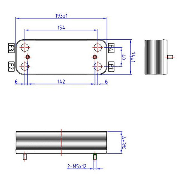 DHW Plate Heat Exchanger (16 plates) for Gas Boiler Compatible with Ariston, Chaffoteaux 17B1901644