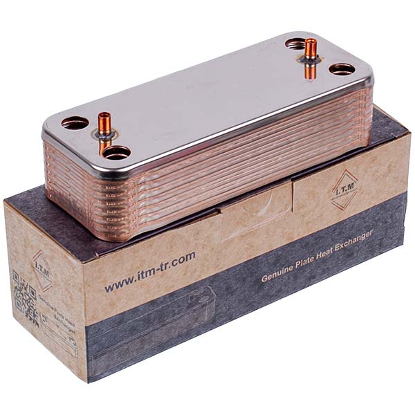 DHW Plate Heat Exchanger (16 plates) for Gas Boiler Compatible with Ariston, Chaffoteaux 17B1901644