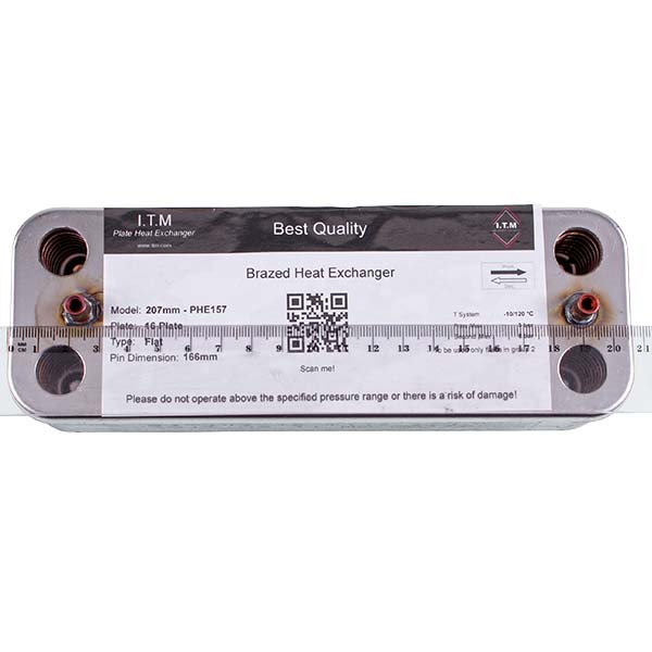 DHW Plate Heat Exchanger Zilmet (16 plates) for Gas Boiler Compatible with Ariston 998483