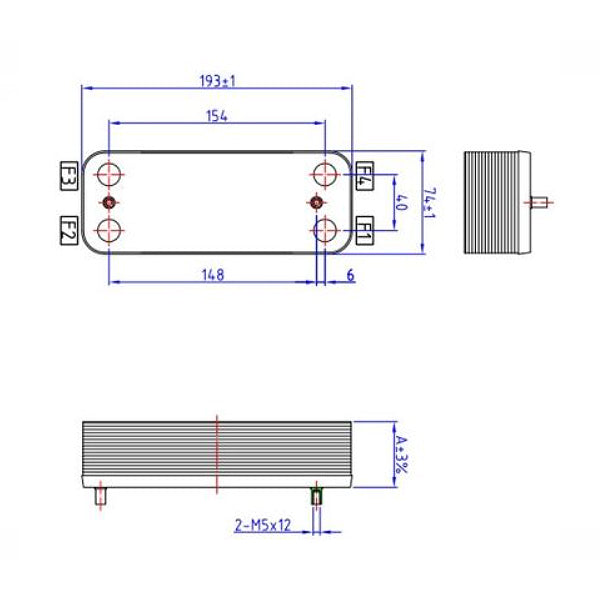 DHW Plate Heat Exchanger (12 plates) for Gas Boiler 17B1901200