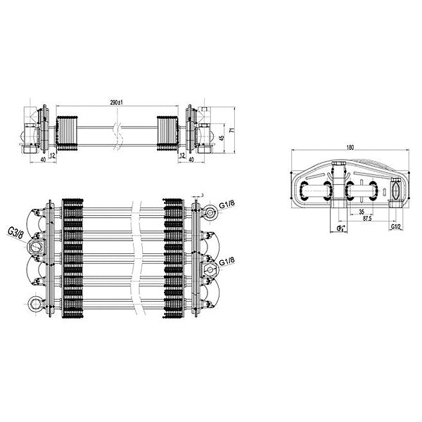 Bithermic Heat Exchanger for Gas Boiler Compatible with Fondital/Nova Florida 6SCAMBIM02