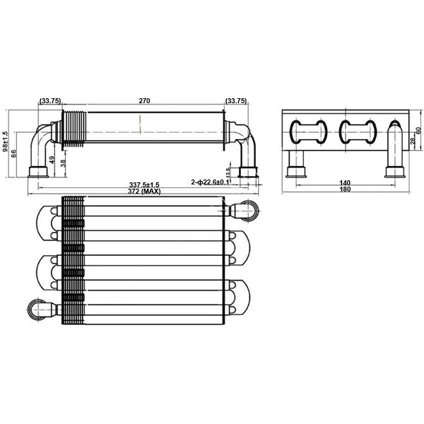 Primary Heat Exchanger for Gas Boiler Compatible with Fondital/Nova Florida 24 kW 6SCAMMON12