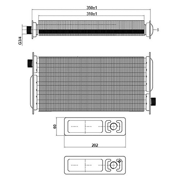 Primary Heat Exchanger for Gas Boiler Compatible with Beretta Super Exclusive 28 kW R2378
