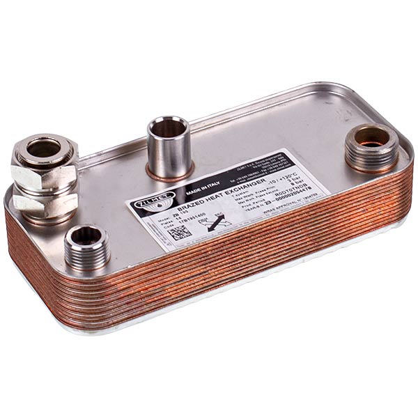 DHW Plate Heat Exchanger (16 plates) for Gas Boiler Compatible with Hermann Micra 2, Supermicra 15003389