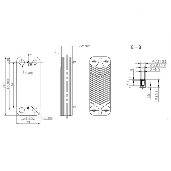 DHW Plate Heat Exchanger (18 plates) for Gas Boiler Compatible with Demrad, Protherm, Ariston 3003200018