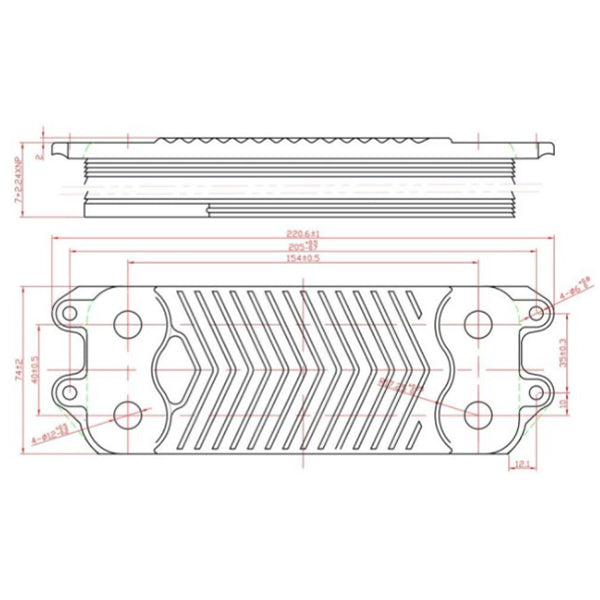 DHW Plate Heat Exchanger (16 plates) for Gas Boiler Compatible with Vaillant, Protherm, Saunier Duval Themaclassic 0020186153