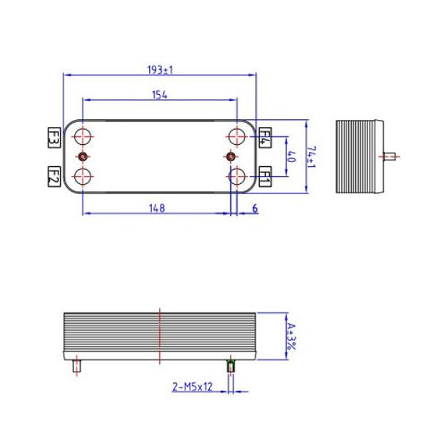 DHW Plate Heat Exchanger (12 plates) for Gas Boiler 17B1901200