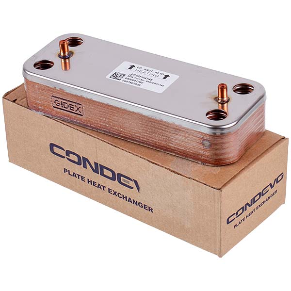 DHW Plate Heat Exchanger (12 plates) for Gas Boiler Compatible with Ariston/Сhaffoteaux 65104333