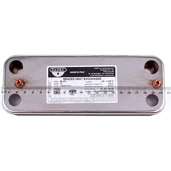 DHW Plate Heat Exchanger (12 plates) for Gas Boiler Saunier Duval Themaclassic, Isotwin 17B2071213