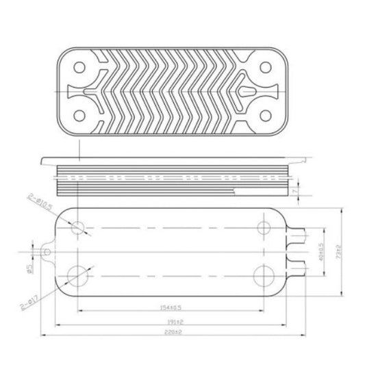 DHW Plate Heat Exchanger (20 plates) for Gas Boiler Compatible with Junkers Euromax 8716771040
