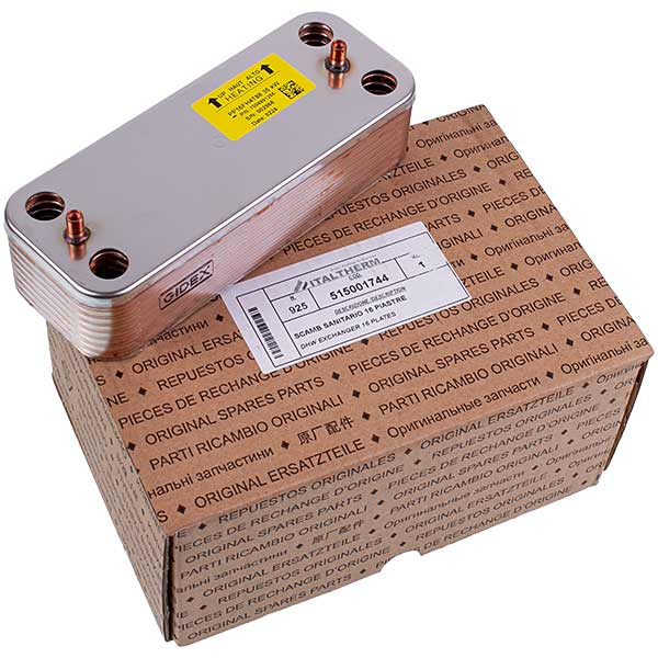 DHW Plate Heat Exchanger Gidex (16 plates) for Gas Boiler Italtherm City Class, Roda 28-35 kW 515001744