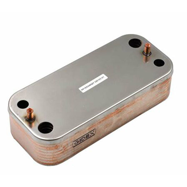 DHW Plate Heat Exchanger Gidex (16 plates) for Gas Boiler Italtherm City Plus, Hermann Micra 2 new 515000034