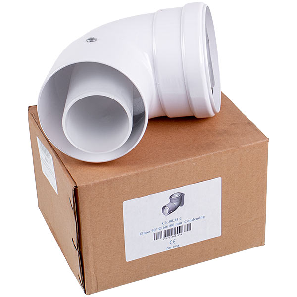 Flue Elbow 90° D=60/100mm for Gas Condensing Boiler