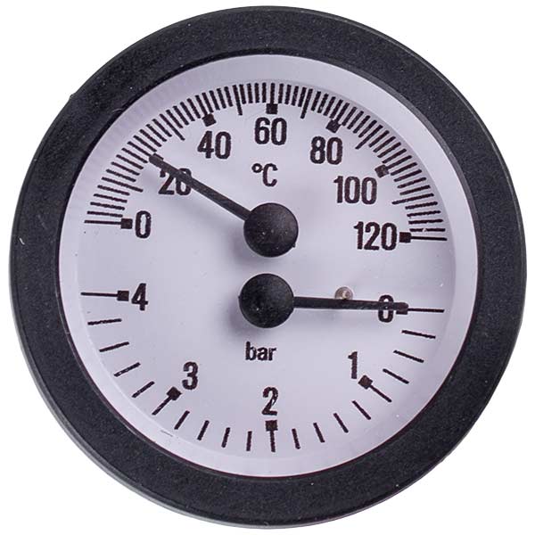 Thermomanometer 0-4 bar 0-120 °C for gas boiler Compatible with Junkers/Bosch/Buderus, Protherm 7098311