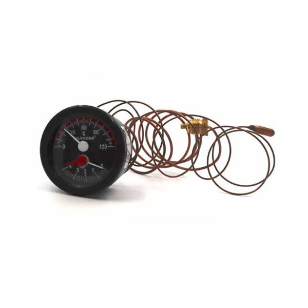 Thermomanometer 0-4 bar 0-120 °C for gas boiler Compatible with Junkers/Bosch/Buderus, Protherm 0020052452