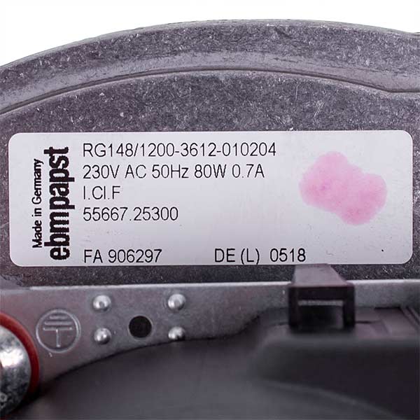 Fan Ebmpapst RG148/1200 80 W for condensing boiler Italtherm Time Power 50 kW 535000738