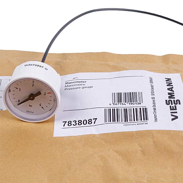 Condensing Boiler Pressure Gauge 0-4 bar Viessmann Vitodens 100-W WB1C, B1KC/B1HC 7838087