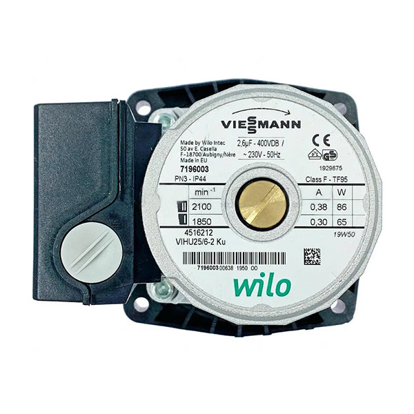 Circulation pump with adapter Wilo VIHU 25/6-2 86 W for Gas Boiler Compatible with Viessmann WH0 7825097