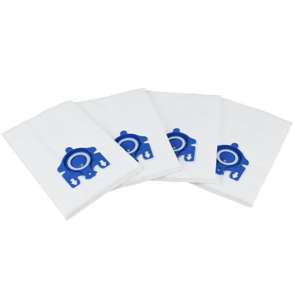 Vacuum Cleaner Bag Set GN (4 pcs.) Microfiber + Outlet Filter Compatible with Miele 41996572D Blue