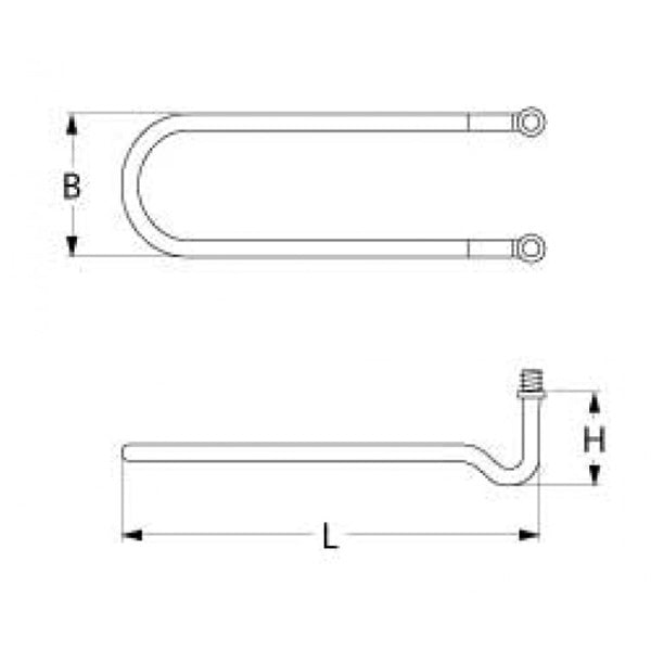 Tank or Tub Heating Element for Dishwasher NuovaSimonelli, Omniwash 416219 800W, 230V, M12x1 flange
