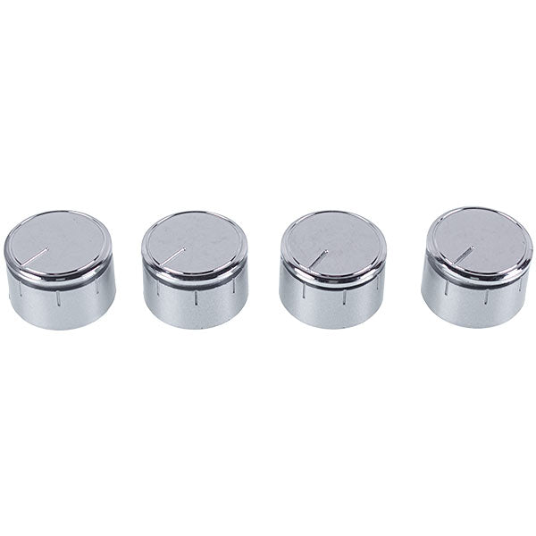 Oven Universal Control Knob Set (4 pcs) D=34mm H=23mm (Short Adapter) Silver