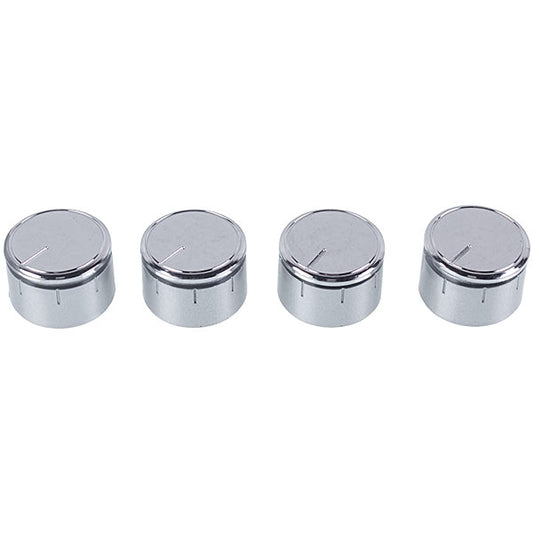 Oven Universal Control Knob Set (4 pcs) D=34mm H=23mm (Short Adapter) Silver