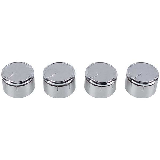 Oven Universal Control Knob Set (4 pcs) D=34mm H=30mm (Tall Adapter) Silver