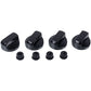 Stove Universal Control Knob Set (4 pcs) D=40mm H=20mm with Adapters (Black)